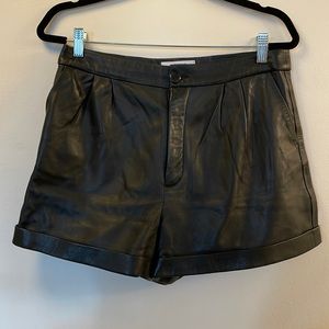 Pleat front leather shorts by Frame. Size 29